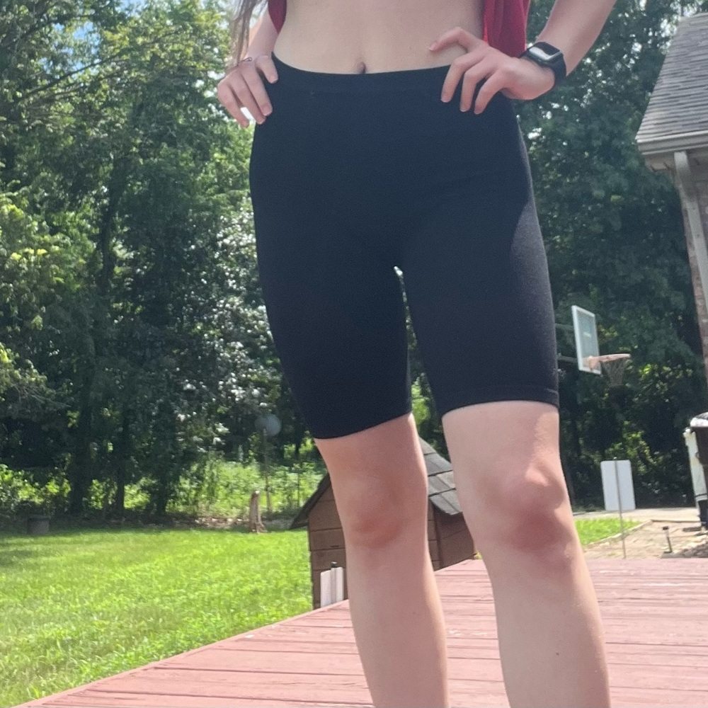 Black Performance Bike Shorts with Stretchy Fabric